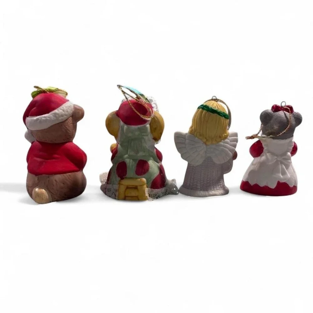 VINTAGE 70s/80s Kitschy Porcelain Bell Ornament Bundle